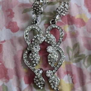 Silver color  Ethnic traditional indian pakistani earrings